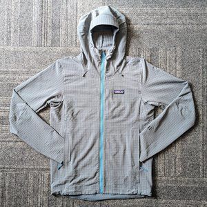Patagonia Mens Small Plume Grey R1 TechFace Hoody Full Zip Slim Fleece Jacket